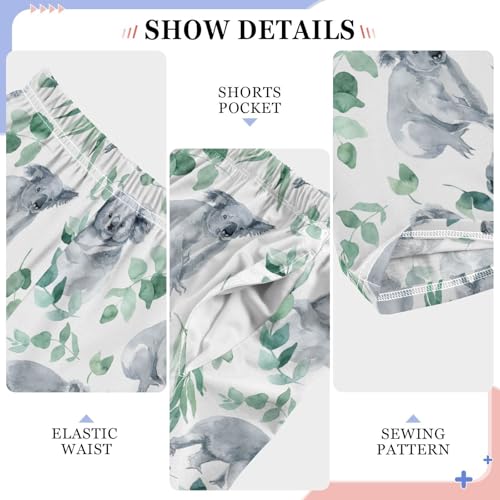 Koala Watercolor Boys Long Pants Soft Trousers Elastic Waist Kids Lounge Bottoms with Pockets S-XL4