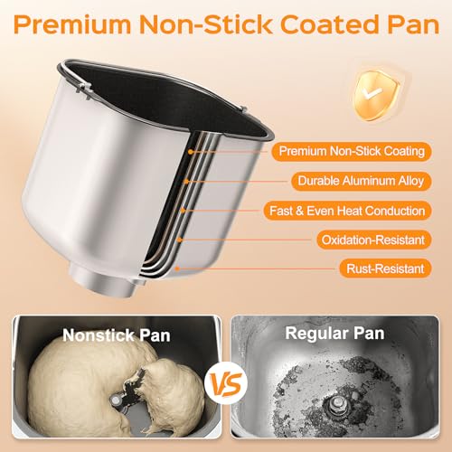 LCKSMAL 2.5LB Bread Maker with Built-in Electronic Scale, 25-in-1 Bread Machine, Beginner-Friendly with Adjustable Baking & Fermentation, Non-Stick Easy-Clean Pan, Quiet, 15H Delay, Recipes, White