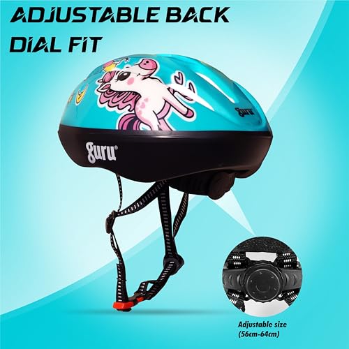 Image of GURU Cycling Helmet, Light Weight with Superior Ventilation, Helmet for Mountain, Road Bike & Skating Helmet with Premium White EPS Foam Lining, Ideal for Adults and Kids