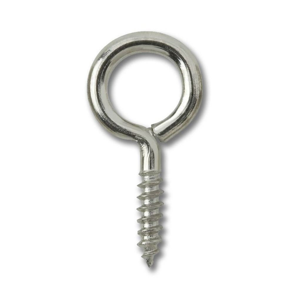 Onestopdiy.com Silver Curtain Net Wire Screw In Frame Hooks Cp Chrome Plated Steel ( Pack Of 50 )