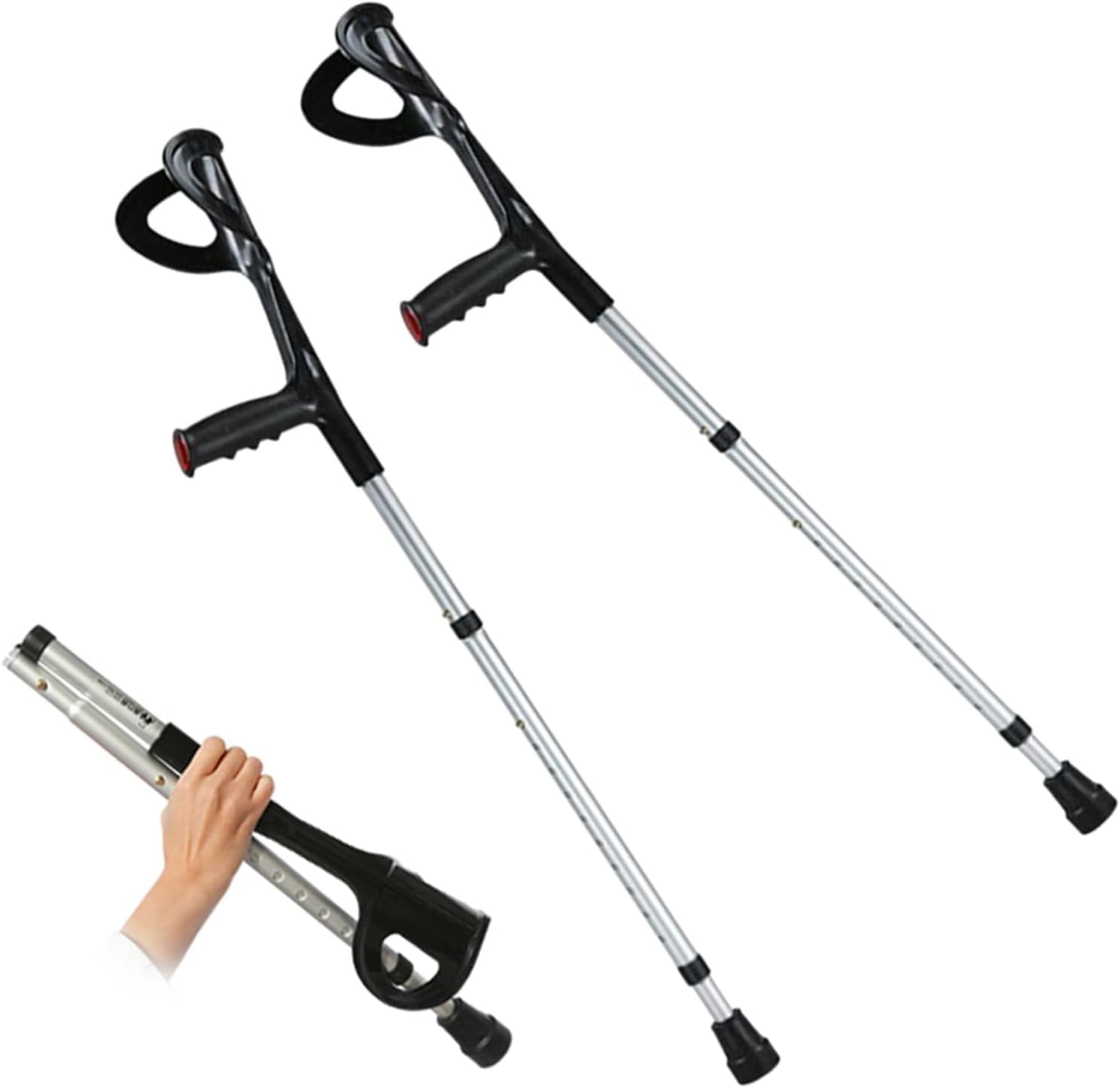 Pair Folding Forearm Crutches for Travel or Work
