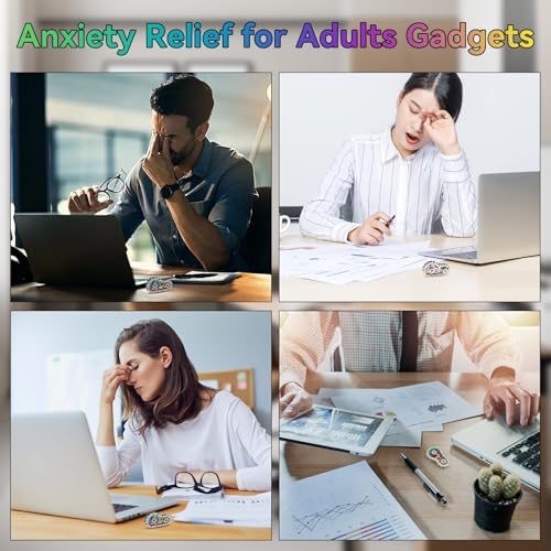 Metall Fidget Spielzeug, Fahrradkette Fidget Spielzeug mit 2 Gängen, Angst Relief Finger Spielzeug Gadgets für Erwachsene (Silber + Farbe)