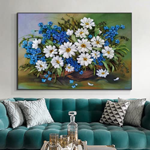 Toile Aquarelle Fleur KEBIA 70x100 cm sans cadre pour salon