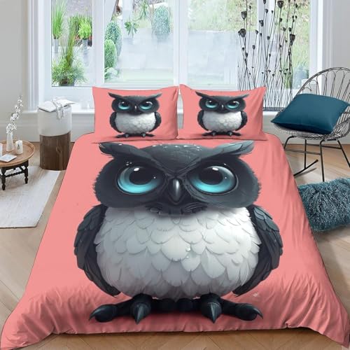 Housse de couette chouette zippée 260x240 pour un lit double confortable - 2