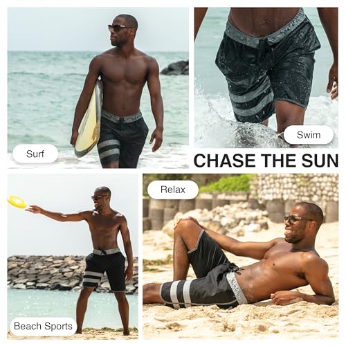 Image of Kanu Surf Men's Big Viper Extended Size Stripe Swim Trunk