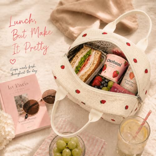 Image of LOVELYWIND Lunch Box for Women Cute Lunch Bags for Women Lunch Tote Bags Reusable Insulated Lunch Box Large Capacity Reusable Insulated Cooler for Work or Travel Gifts or Beach