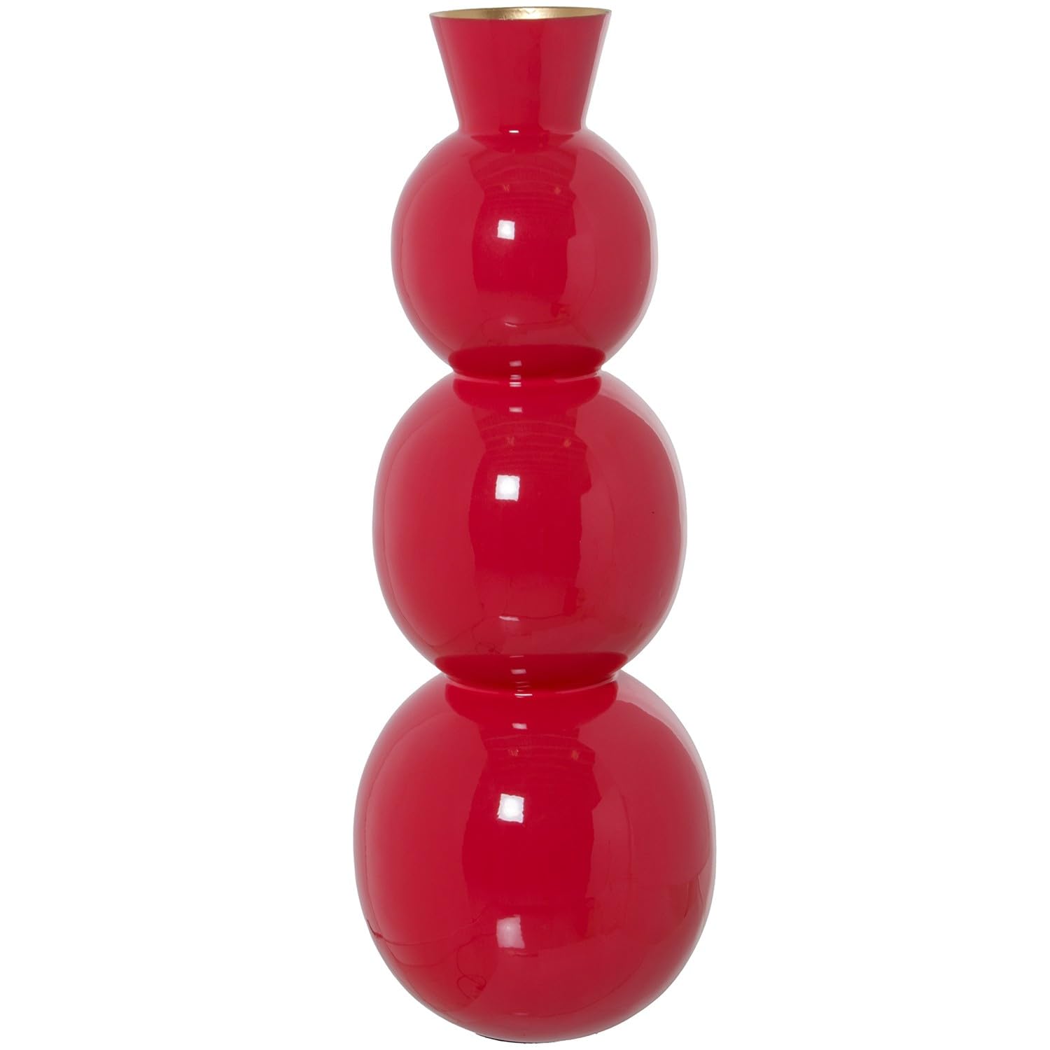 Vase en métal émaillé vert 13x13x33 cm pour décoration de table