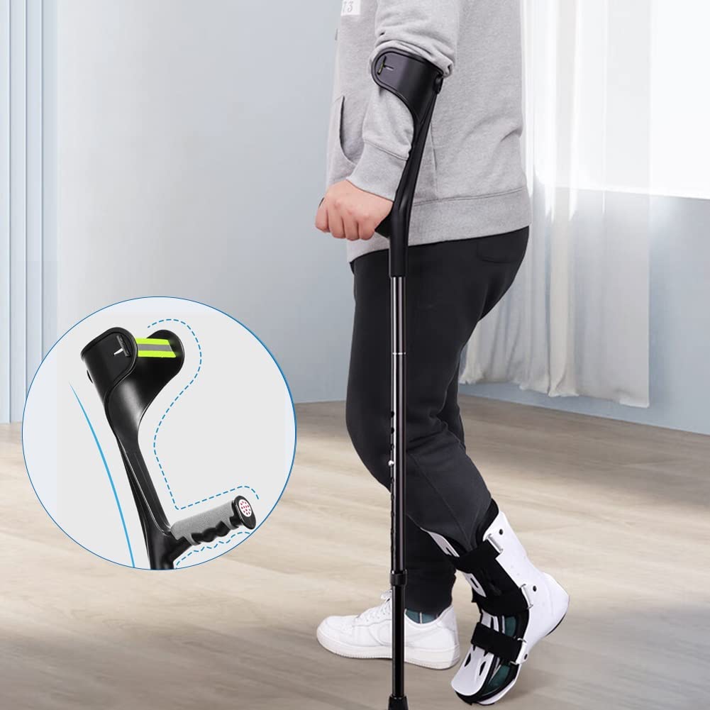 Składane Kule Ortopedyczna, Dorosły Lekka Laska, Aluminiowymi Kule, Czarny, 1 para, Zastosowanie Wysokość 92-115cm