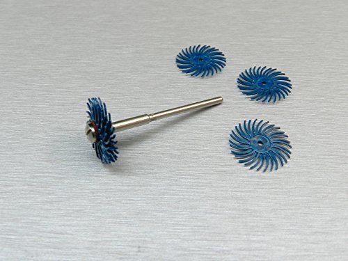 3M Radial Bristle Discs Brushes Blue 400 Grit 3/4" Pack Of 6 And Screw Mandrel By Jts #TOP6