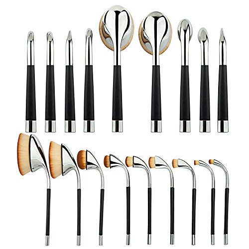 Angel Cosmetic Oval Brush Set Professional Oval Makeup Brushes Foundation Oval Brush Soft Oval Makeup Brushes Makeup Toothbrush Set With Refined Gift Box (Rose Gold,Silver)
