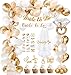 Produktbild Auezona Bride to Be Deko Gold, Jga Deko Frauen with Gold Ballons Schärpe Girlande Schleier Tortenstecker, Jungesellinnenabschied Frau Accessoires Deko Bachelorette Party Decoration