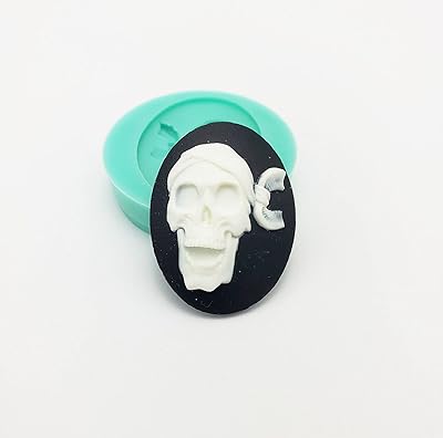 F S Brand Silicon Mold Pirate Skull Flexible for Crafts, Jewelry, Resin, Scrapbooking, Polymer Clay