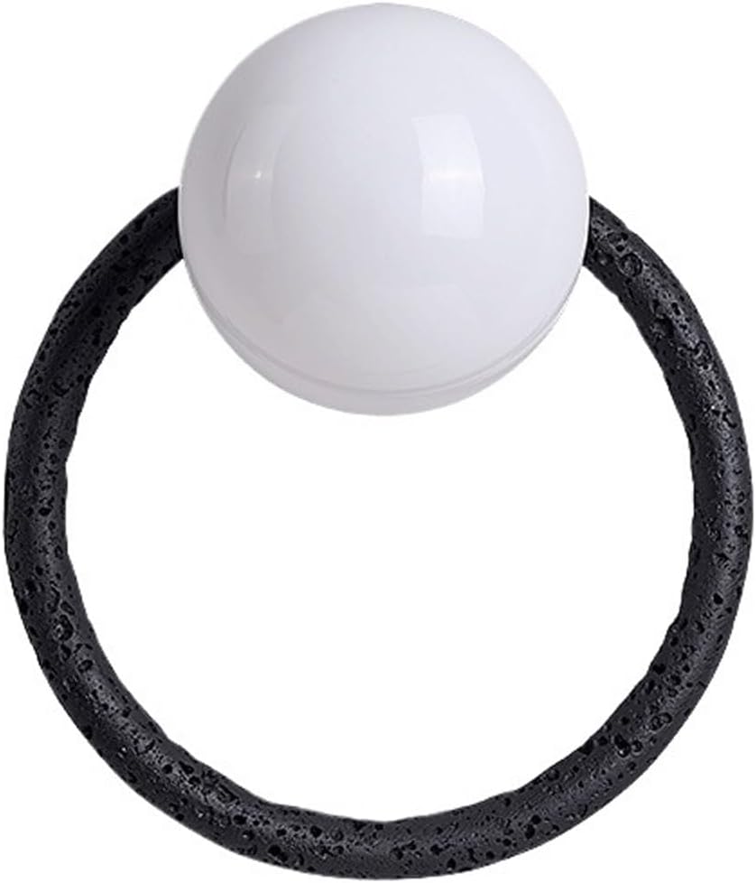 Modern Minimalist Wall Sconce Creative Ring Design Black & Frosted Glass Globe Shade for Bedroom Bedside Living Room Hallway Hotel Lounge Study Cafe Artistic Ambient Lighting Fixture
