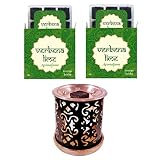 Aromafume Verbena Lime Incense Bricks (2 x 9 Bricks) & Taj Exotic Burner by Aromafume | Ideal for Mo