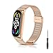 Produktbild KeeFos Armband Kompatibel mit Xiaomi Mi Band 7/Xiaomi Smart Band 7, Mesh Gewebe Edelstahl Herren&Damen Metall Uhrenarmband Ersatzband für Xiaomi Mi Band 7/Xiaomi Smart Band 7 - Roségold
