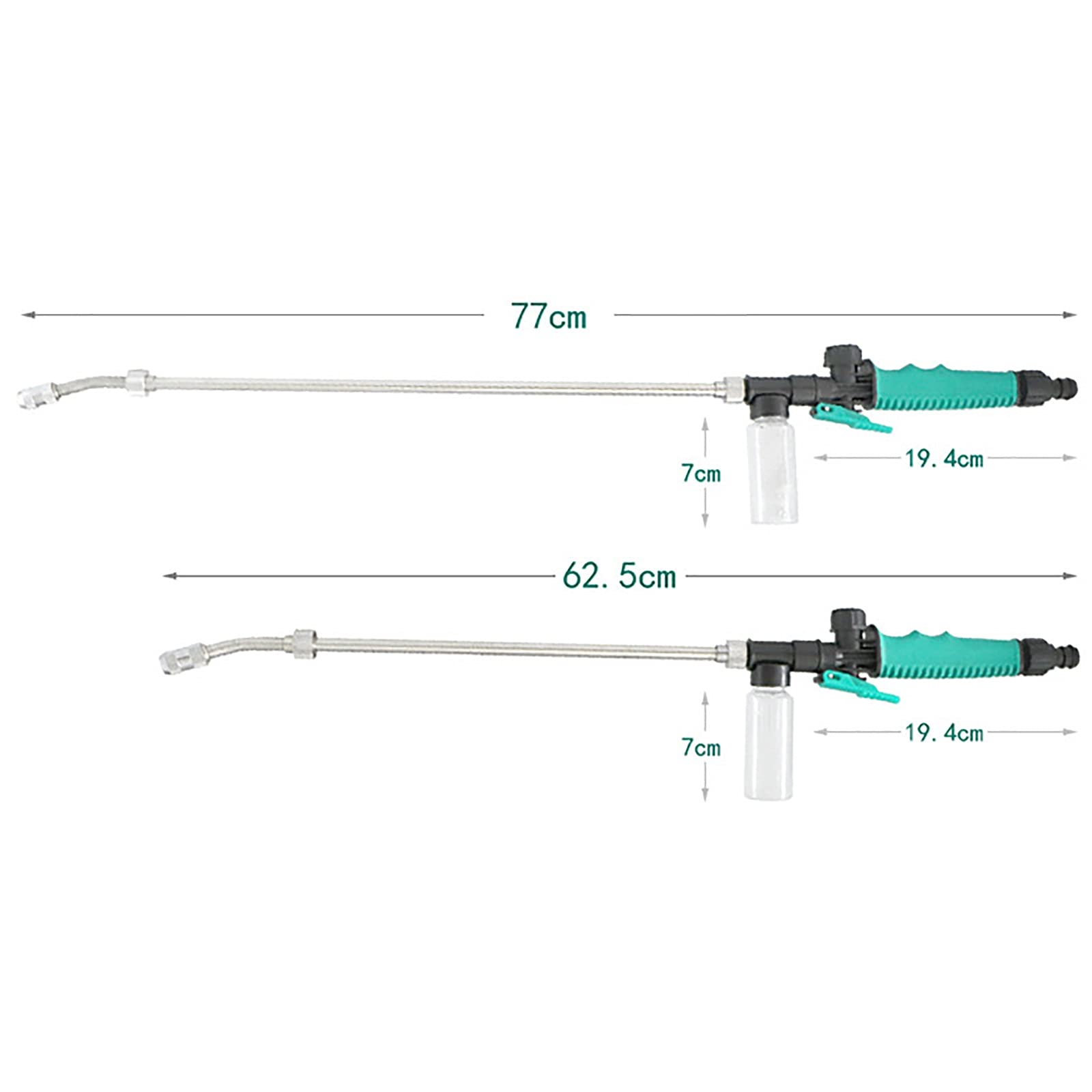 Pistola Pulverizadora para Riego Lavado de coches Espuma Agua Auto Belleza Spray Jardín Herramienta pistola agua para Limpiar Riego(62.5cm)