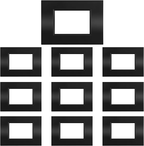 CILIA 3 Moduli Placca Compatibile Con Bticino LIVINGLIGHT,Forma Rettangolare Placche In Plastica di Alta Qualità Supporto 503 Vari 6 Colori (Nero Opaco, 3 Moduli-10 Pezzi) - 1