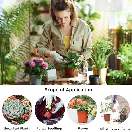 LWWTBS Plant Nursery Pot/Pots 100 Pcs 4" Plastic Small Plants Pots Flower Pots Seed Starting Pots for Plants Indoor Outdoor Seedling pots (with 100 Plant Labels) - Image 6
