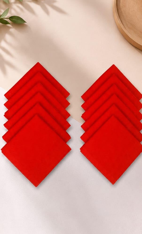 Image of Calvero Cotton Solid Handkerchief for Men and Boys, Super Absorbent Hanky, Black, Blue, Orange,Red,White,Yellow, 3 Pack