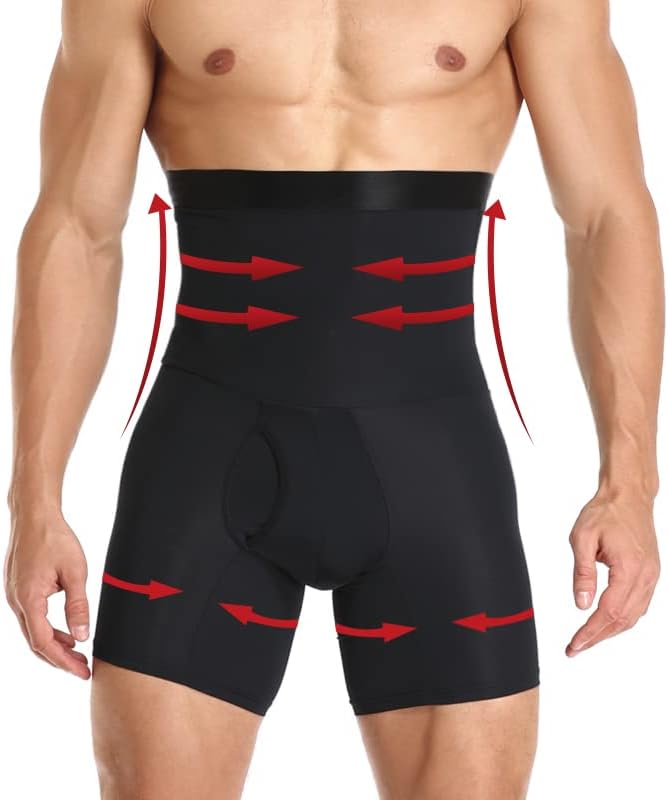 Slimboxers - Posture-Improving Compression Boxers, Men's Tummy Control Shapewear Shorts High Waist Slimming Boxer Briefs