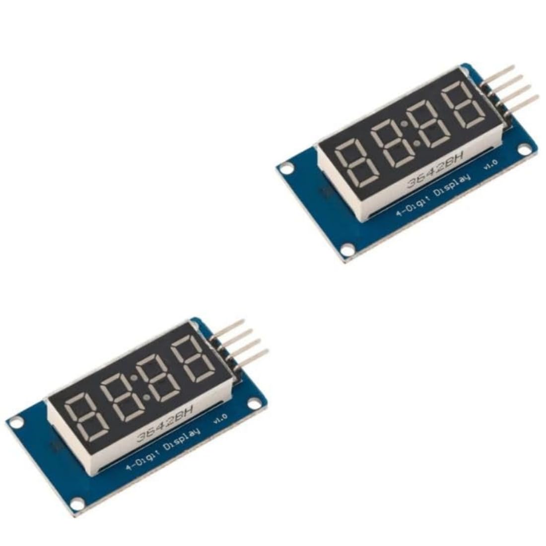 Robocraze 4-Digit TM1637 Clock Display Module | 7-Segment LED Display Module for Arduino, Counters and Digital Clock Projects with TM1637 Driver Chip (Pack of 2)-picture-31