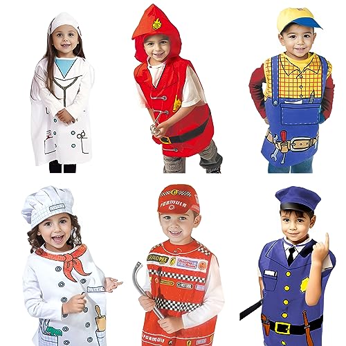 6-Set Rollenspiel Kostüm Kinder Karriere Weste Kostüm Kinder Berufe mit Hut
