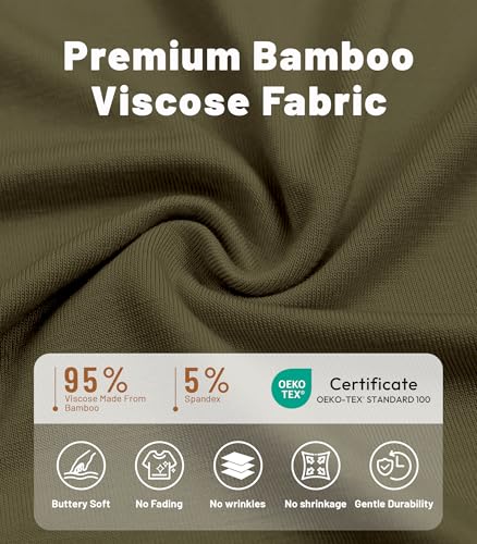 Image of NACHILA Nightgowns for Women-Viscose Made from Bamboo, V Neck Sleepshirts Short Sleeve Sleepwear Cool Nightshirt