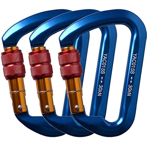 ayamaya 30kn Climbing Carabiner screwgate Locking Carabiner (Blue) Cover