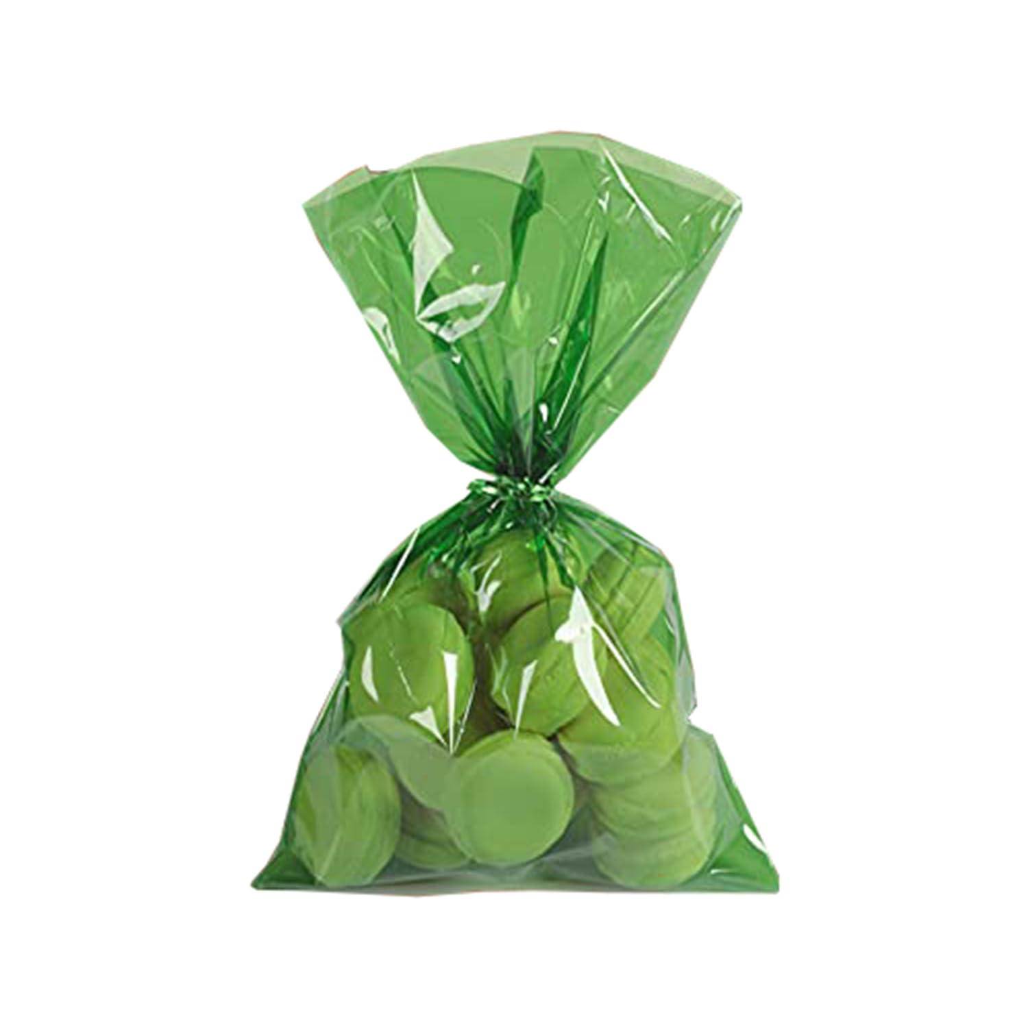 YESON St. Patrick's Day Green 6x9 Inch Treat Bags ，Pack of 50 - Food Safe Clear Cello Bags for Cookies, Candies, Party Favors & Gifts,House Party.