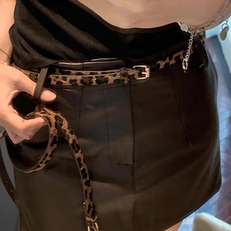 Leopare Print Belt for Women High Waist Belt for Girls Thin Leather Belt for Women Vintage Fashion Leather Belt3