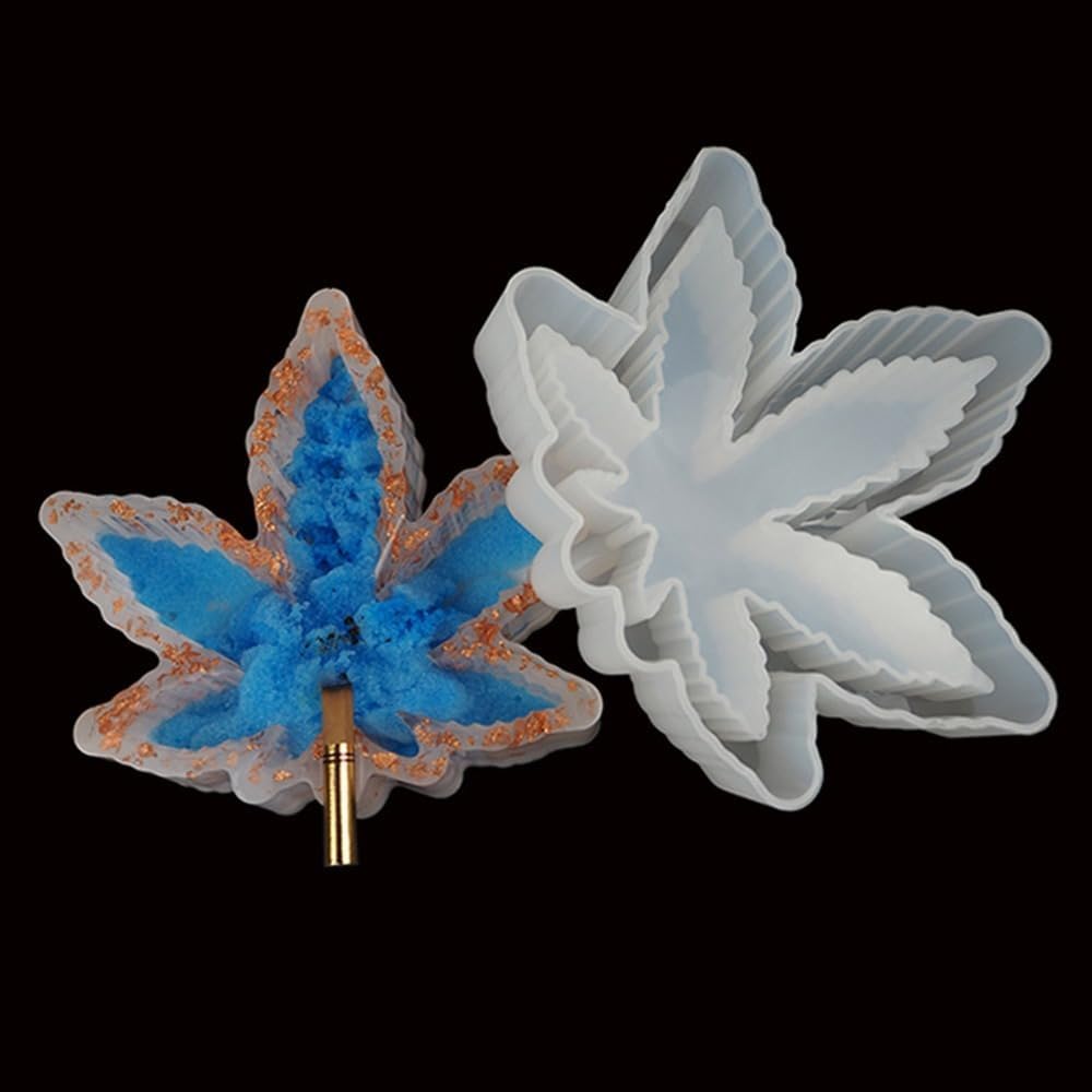 Ashtray Mold DIY Crystal Maple Leaf Shape Mirror Surface Silicone Storage Box Ornaments