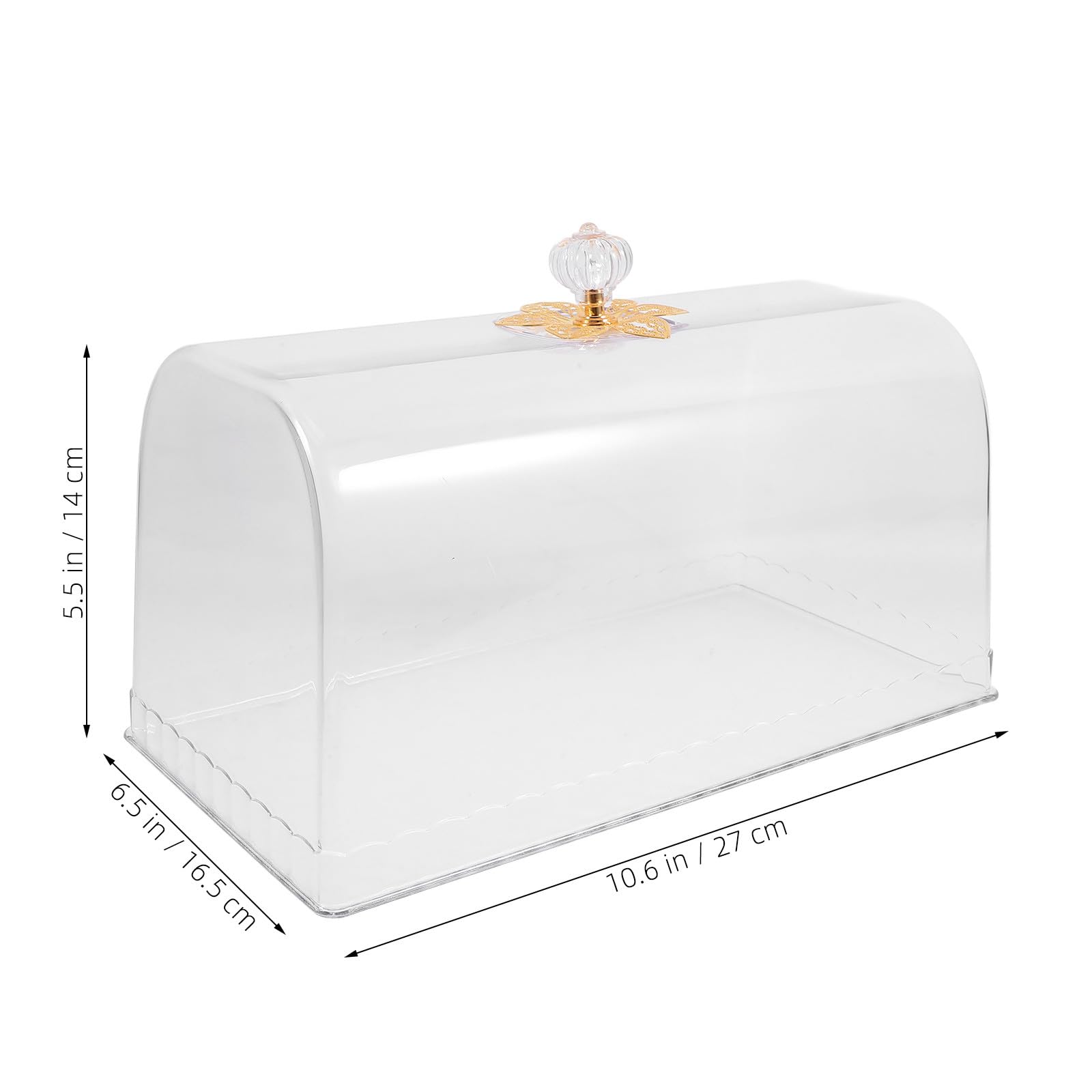 IMIKEYA Cloche à Gâteau Rectangulaire en Plastique Transparent Poignée, Stable et Facile à Soulever, pour Desserts Lors de Diverses Occasions