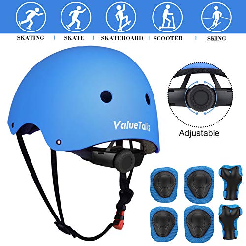 ValueTalks Kid's Protective Gear Set, 7 in 1 Kinds Adjustable Helmet Suitable