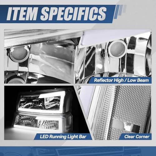 Auto Dynasty LED DRL Headlights for 2003-2007 Chevy Silverado - Image 4