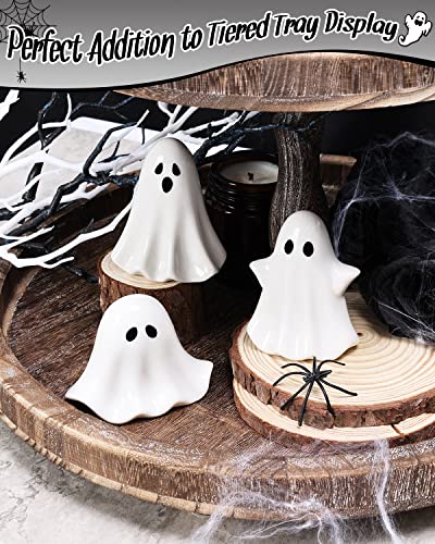 Tuitessine Ceramic Ghosts Small Scary Ghost Figurines Halloween Ghost Sculpture Statue Farmhouse Tiered Tray Decor Spooky Home Decorations Coffee Table Centerpieces Shelf Mantel Display Collections4