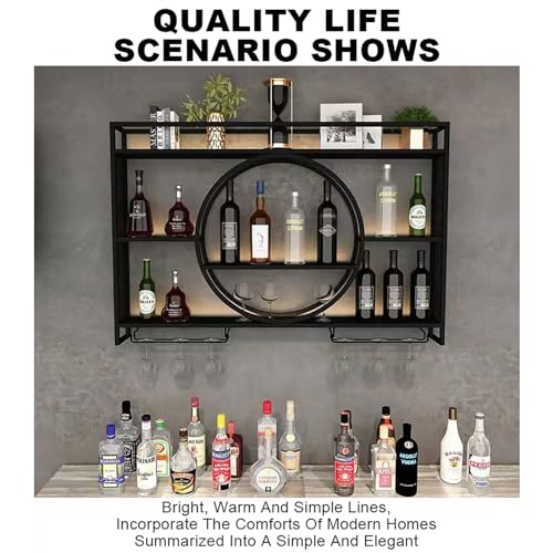 Soporte para botellas de vino con luces LED y montaje en pared miniatura 4