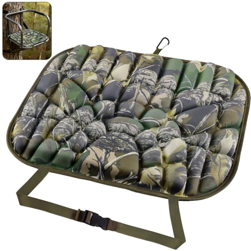 CHERAINTI Hunting Seat Cushion, Lightweight Memory EVA Foam Tree Stand Cushion, Portable and Waterproof Silent Camo Pad for Comfortable Hunting, Camping, Ice Fishing, and Outdoor Sports 17 x 13 Inch
