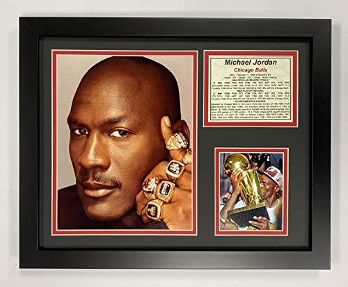 Legends Never Die "Michael Jordan Rings Framed Photo Collage, 11 x 14-Inch, Model: 12311U