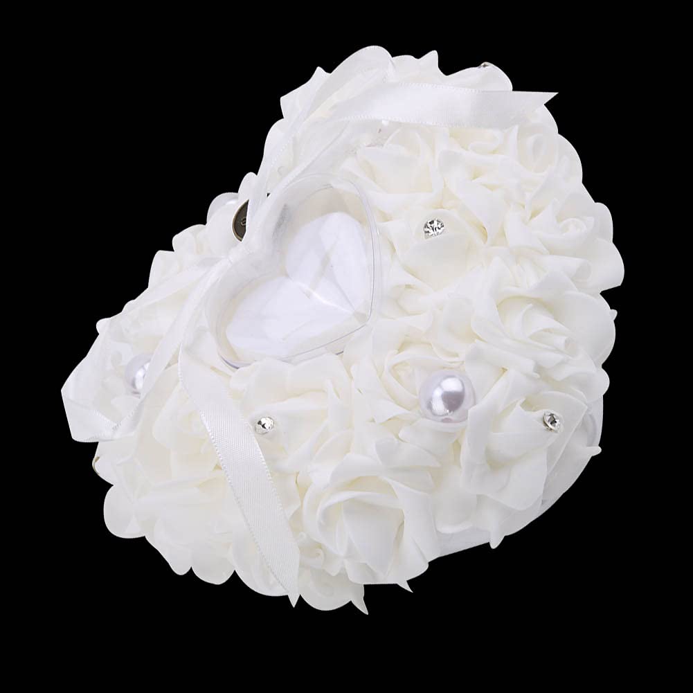 Coussin pour Anneaux de Mariage, Romantique en Forme de Coeur Porte
