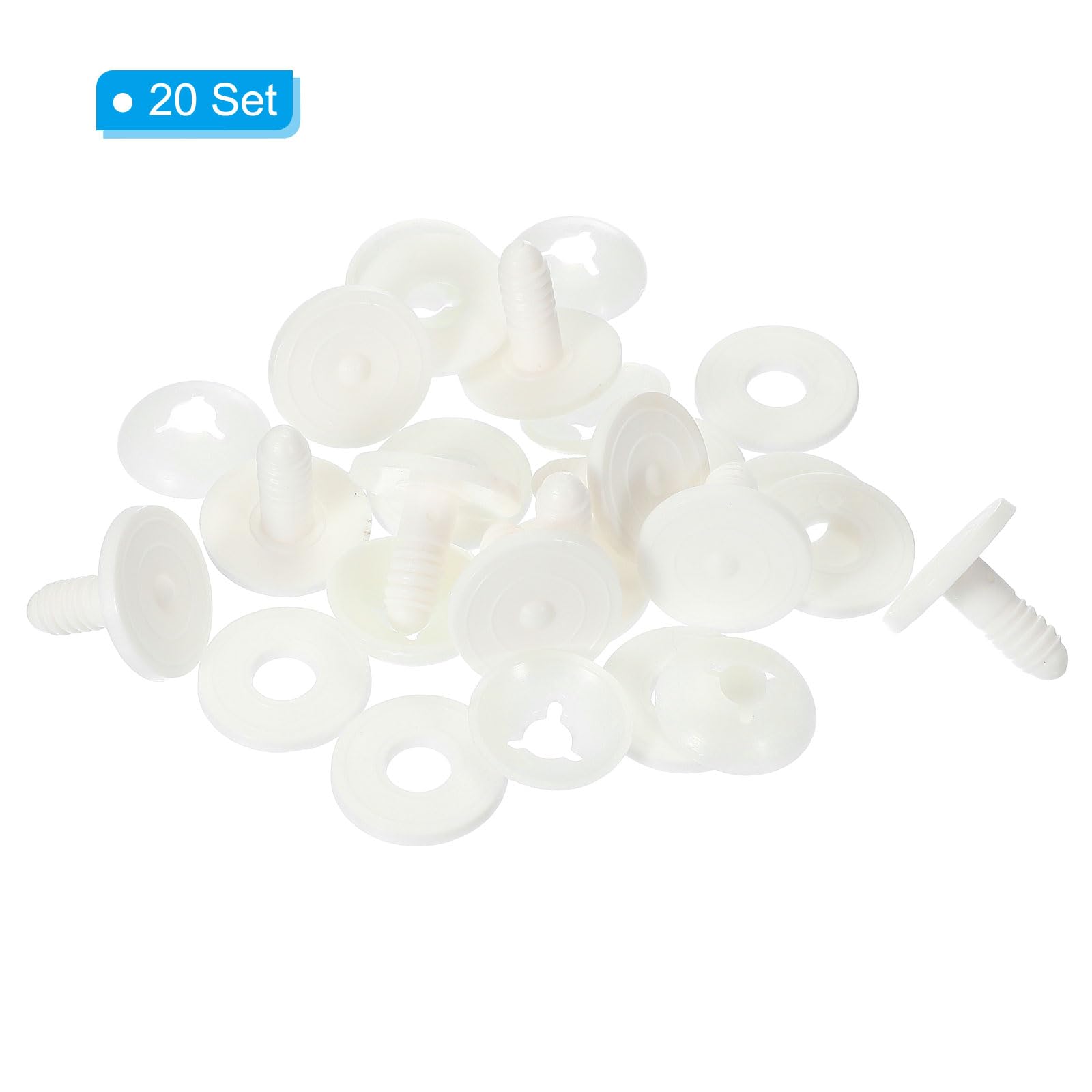 PATIKIL 35mm Giunti per Bambole, 20 Set Bulloni Aggancio in Plastica per Animali, Orsi, Teste - Accessori Artigianato Fai da Te