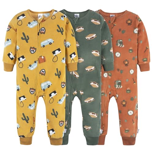 Gerber Baby Boys' Flame Resistant Fleece Footless Pajamas 3-Pack