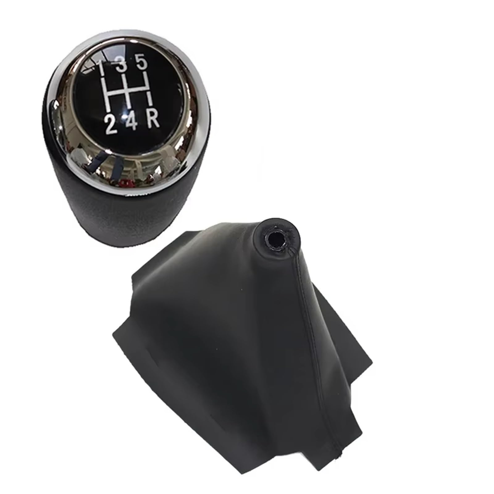 Xkoehxj 5 Speed Set Chrome Car Gear Shift Knob For Mazda 3 Bk Bl 2006-2012 Car Shift Gear Knob Lever Gaitor Boot Cover Gearbox Boot Cover(5 Speed Set Chrome)