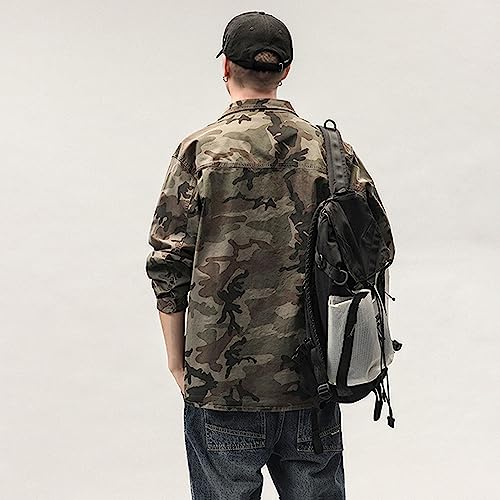 Camouflage Shirts for Men Casual Camo Shirt Long Sleeve Cotton Button-Down Shirts for Hunting3