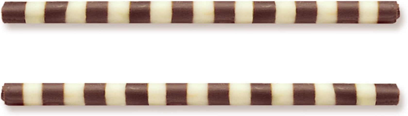 Dark and White Chocolate Striped Mikado Sticks, 4" Long - 335 Count | Premium Belgian Chocolate, Kosher Dairy, Perfect for Gourmet Dessert Decoration