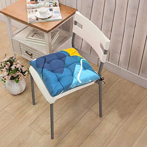 Image of COZY FURNISH Microfiber Cotton Chair Pads with Four Corner Ties 16x16(Inches) 41X41(CM) Square, Pack of 2 | Extra-Comfortable & Soft Seat Cushions | Ergonomic Pillows
