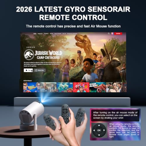 Image of [Built-in App & 2026 Upgraded] Mini Projector with WiFi 6 and Bluetooth 5.4