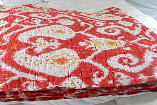 Sophia-Art Kantha Quilt Ikat Bedspreads (Red- Twin)