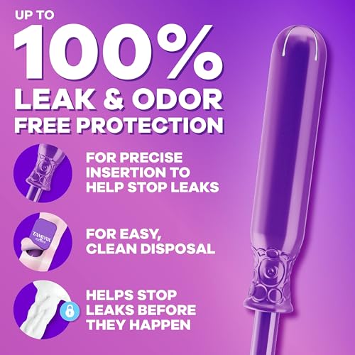 Image of Tampax Radiant Tampons for Women Multipack, with LeakGuard Braid, Regular /Super /Super Plus Absorbency, Unscented, 112 Count (4 Packs of 28), Packaging May Vary