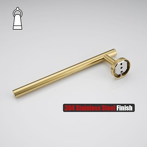 Miniatura 8 de JQK Toallero de mano con anillo de toalla de oro, barra de toalla de mano de acero inoxidable 304 gruesa de 0.031 in, soporte de pared de 9