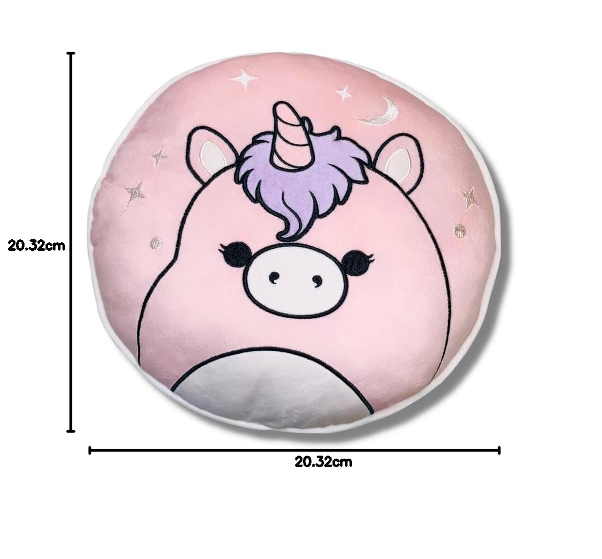Franco Squishmallows - Cojín decorativo de ropa de cama súper suave, 8 pulgadas redondo